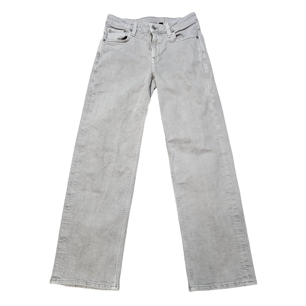 American Eagle Stovepipe Jeans Womens 00 Regular Light Grey Stretch Straight Leg